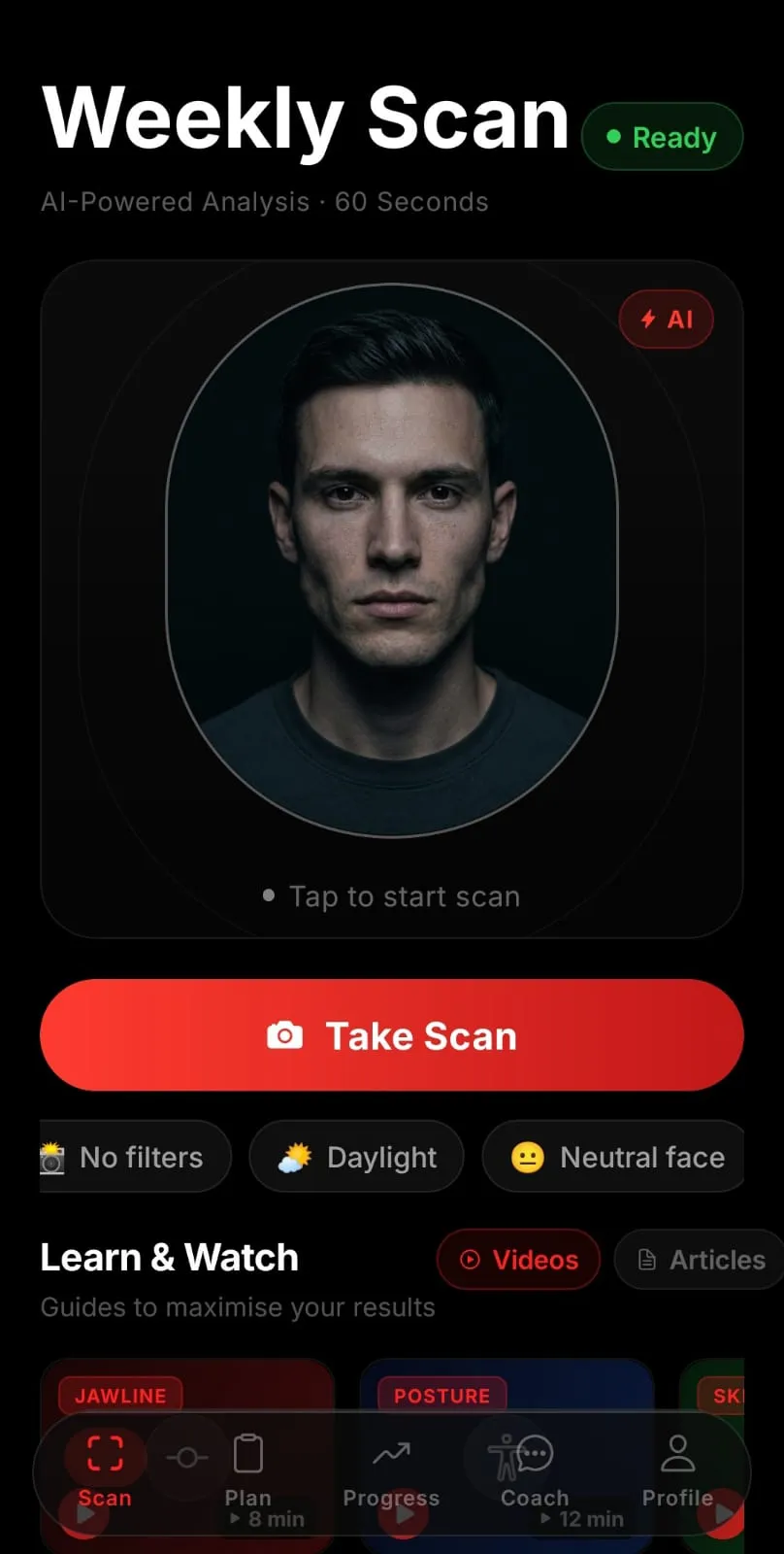 Face scan UI